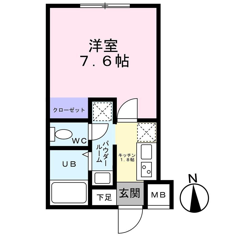 クレシエンテ大和町(1K/3階)の間取り写真