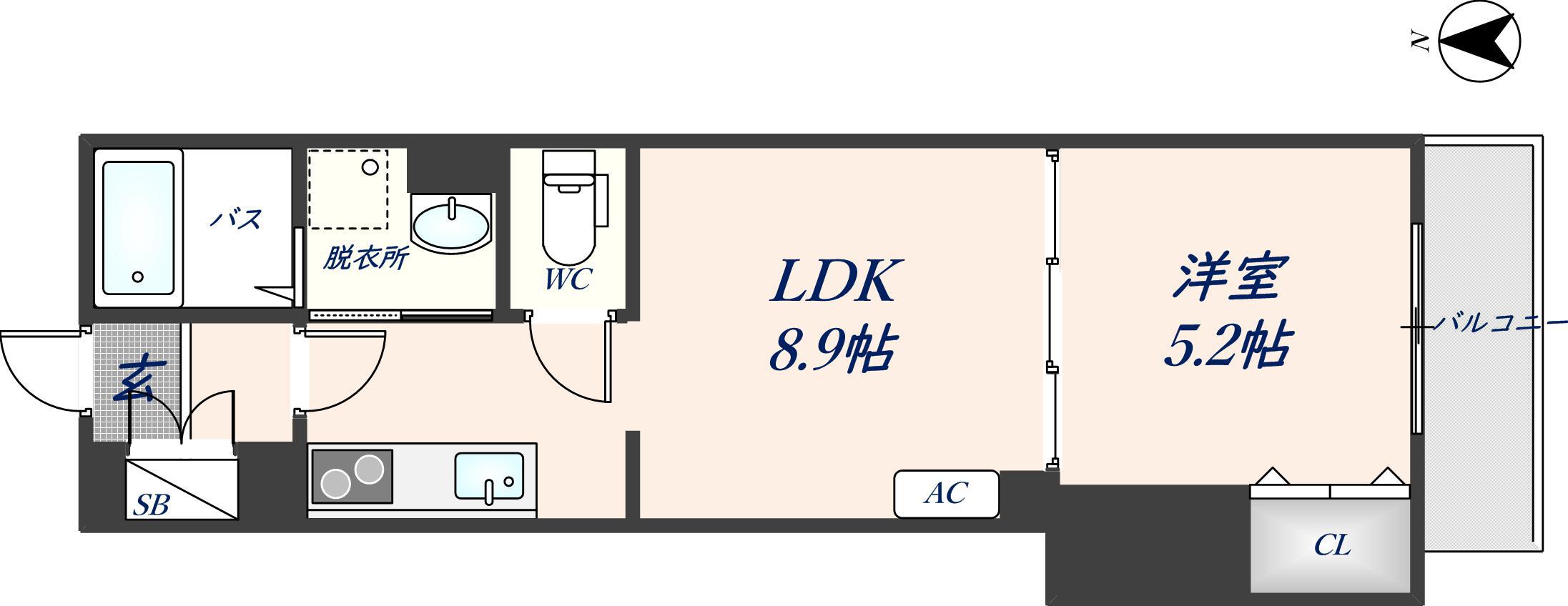 ラモーナ諸福I(1LDK/3階)の間取り写真