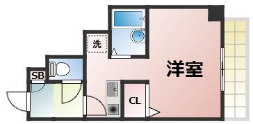 SENSE CORT 森ノ宮(ワンルーム/2階)の間取り写真