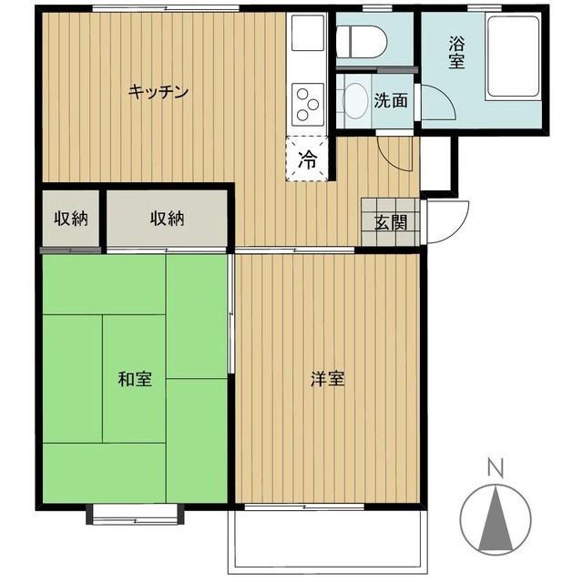 ABUNTY(2DK/1階)の間取り写真