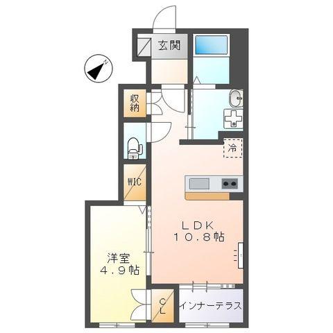 グリーンやよい(1LDK/1階)の間取り写真