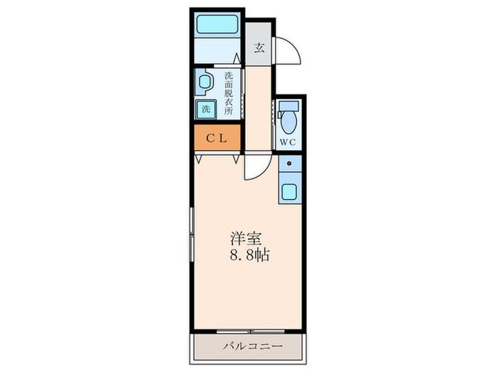 オーシママンション(ワンルーム/2階)の間取り写真