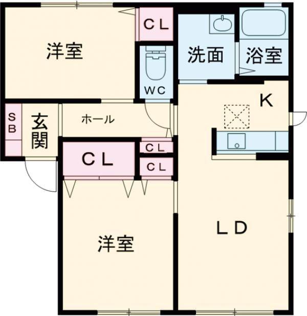 ファミリアコーポレーション III棟(2LDK/1階)の間取り写真