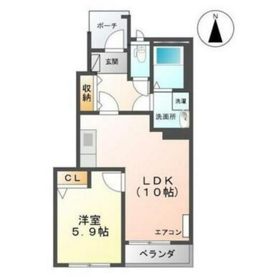サンコート中島(1LDK/1階)の間取り写真