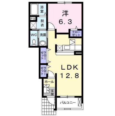 エスペランサ(1LDK/1階)の間取り写真