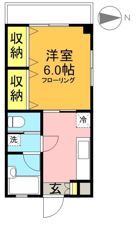 メゾンドブローニュ東松原(1K/2階)の間取り写真