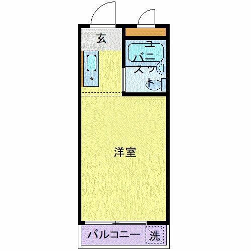 スカイコート池尻(ワンルーム/1階)の間取り写真