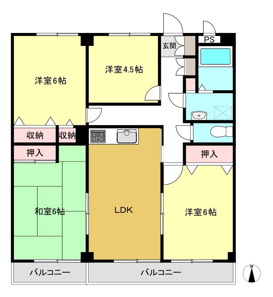 グレイスコート日吉(4LDK/5階)の間取り写真