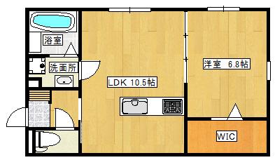 チアフルビューティ黒髪II(1LDK/1階)の間取り写真