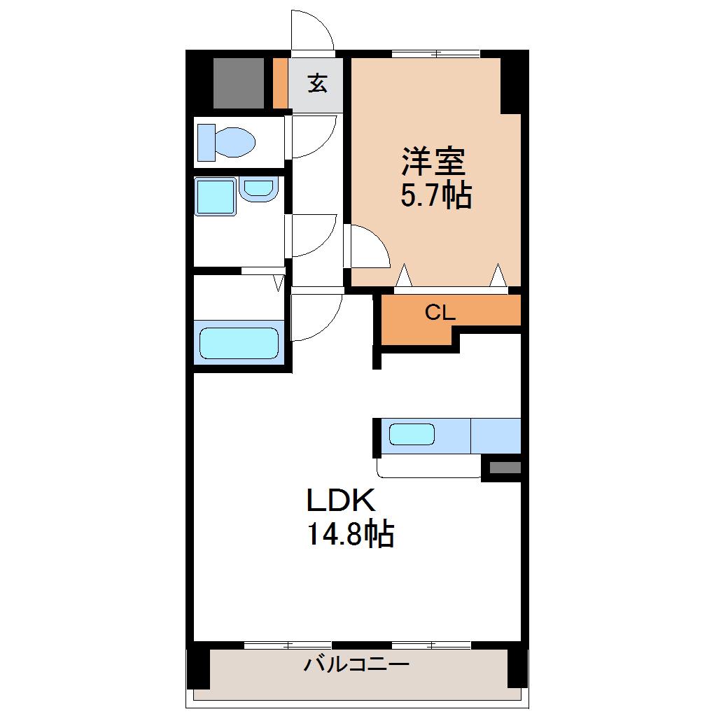 クリアーレ(1LDK/3階)の間取り写真