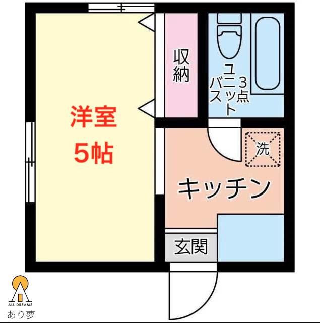 後藤荘第1(1K/2階)の間取り写真
