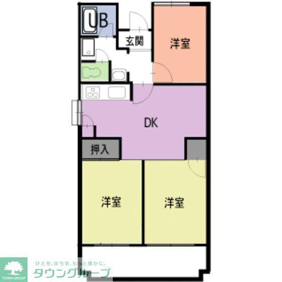 サングリーン沖(3DK/2階)の間取り写真