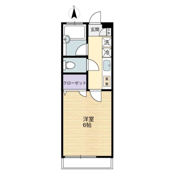 プランタン2中山(1K/2階)の間取り写真