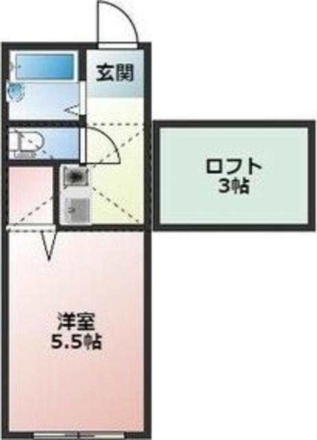 エッグハウス(ワンルーム/1階)の間取り写真