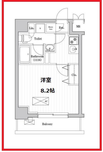 アーバンパーク綾瀬(1K/2階)の間取り写真