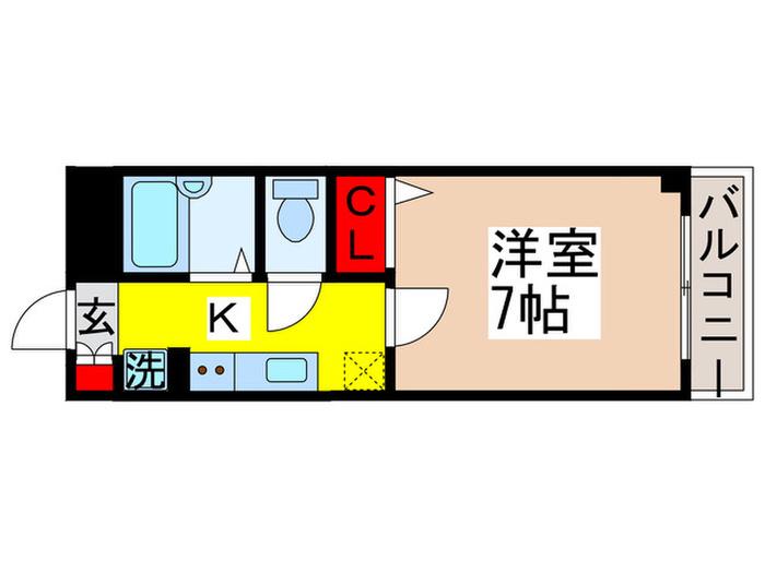 プライムアーバン行徳III(1K/2階)の間取り写真