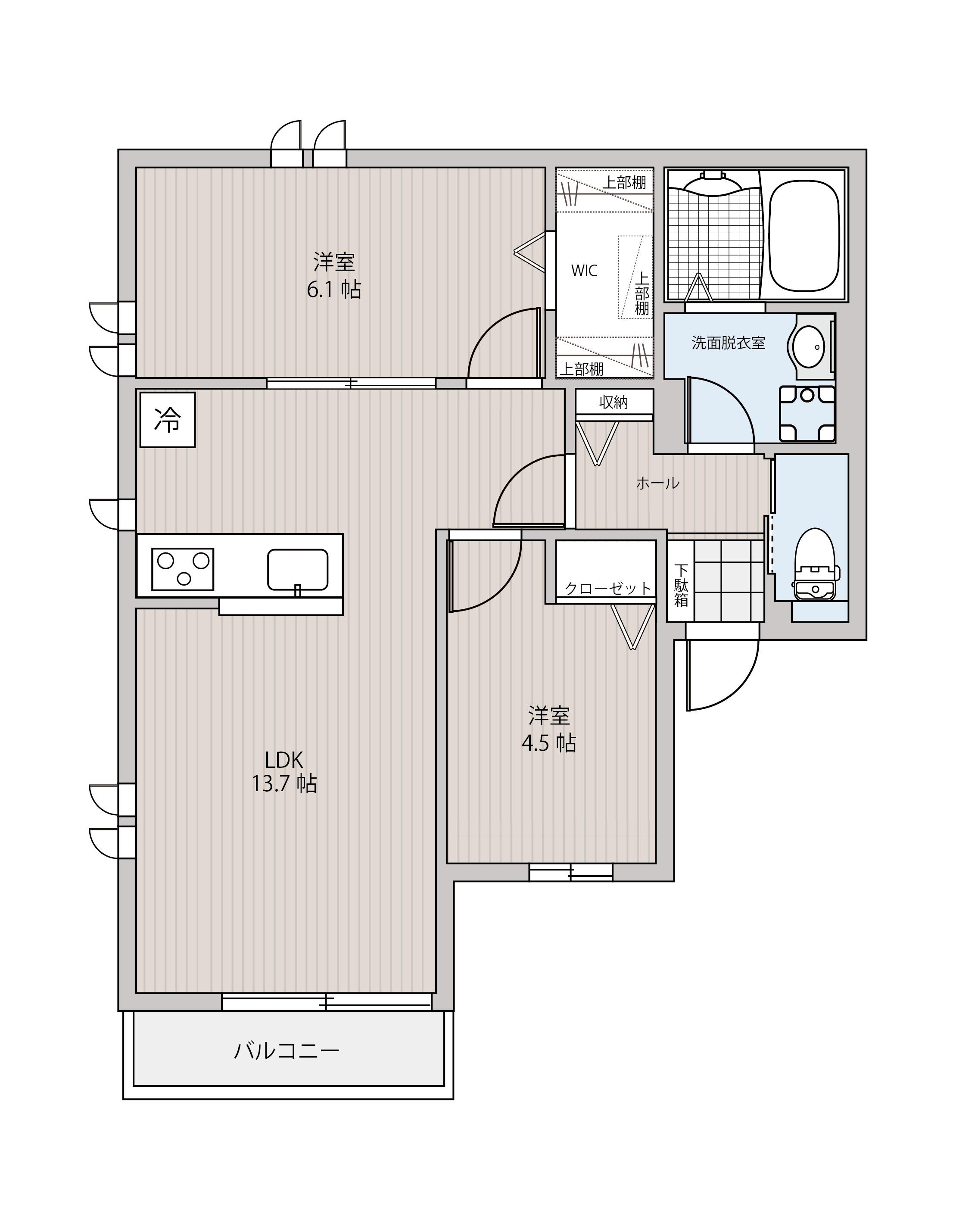 KAILUA(2LDK/2階)の間取り写真