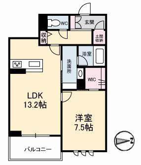 マグノリア カリーノ(1LDK/2階)の間取り写真