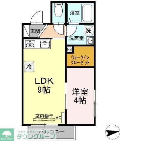 ラフィネサツキ(1LDK/3階)の間取り写真