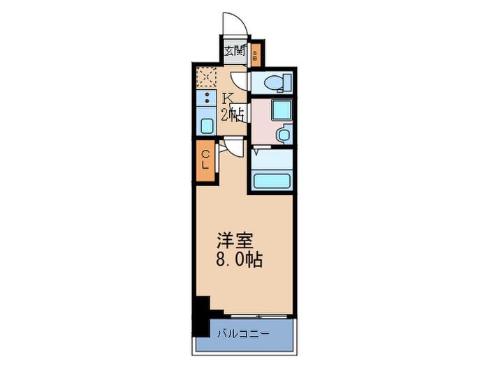 アルグラッド梅田ウエスト(1K/8階)の間取り写真