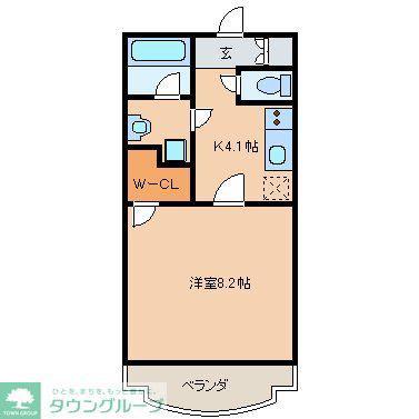 プリンセッサ(1K/2階)の間取り写真