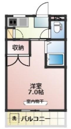 パークプレイス平井I(1K/4階)の間取り写真