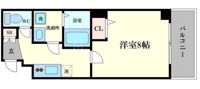 アルバス弁天町(1K/3階)の間取り写真