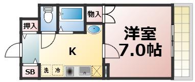 昴MORINOMIYA(1K/4階)の間取り写真