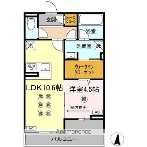 M&S RESIDENCE RIVERSIDE(1LDK/3階)の間取り写真