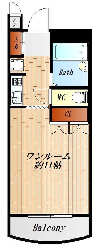 プレセアンス立花(ワンルーム/5階)の間取り写真
