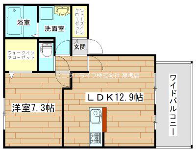 メルヴェーユ・ドルフB棟(1LDK/1階)の間取り写真