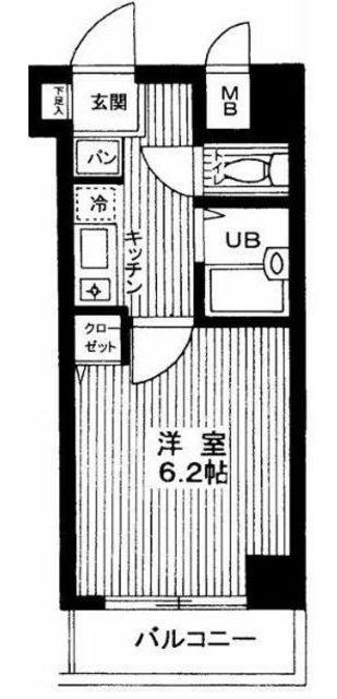 ヴェルステージ練馬(1K/4階)の間取り写真