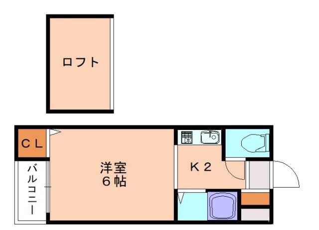 レクエルドII(1K/1階)の間取り写真
