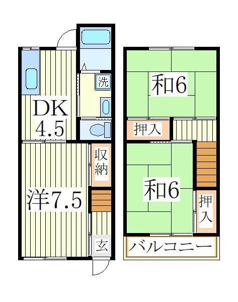 ガーデンテラスK.N(3K/1階)の間取り写真