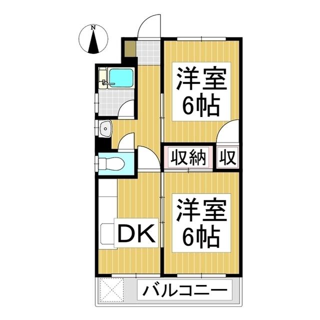 メゾン北条(2K/2階)の間取り写真