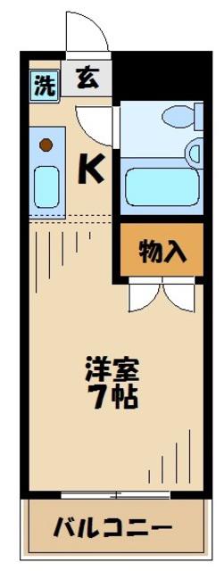 グリーンハイム瓜生(1K/1階)の間取り写真