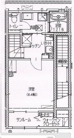 トリニティ下川東(1K/2階)の間取り写真