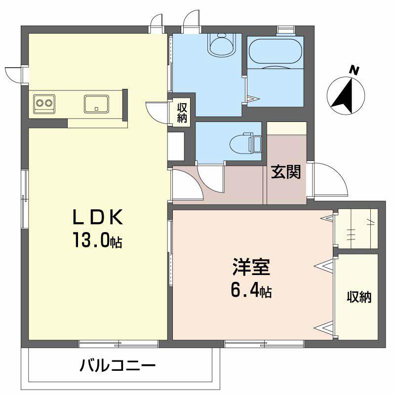 LUCE(1LDK/2階)の間取り写真