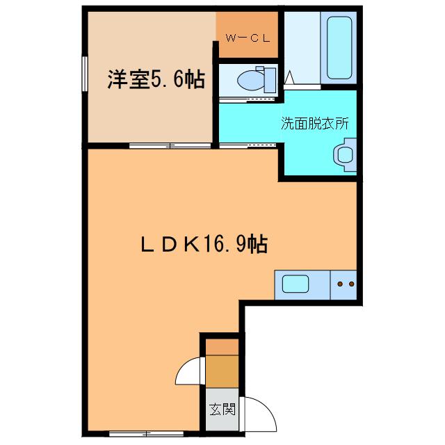 ＪＲ根室本線 帯広駅 徒歩6分 3階建 築6年(1LDK/3階)の間取り写真