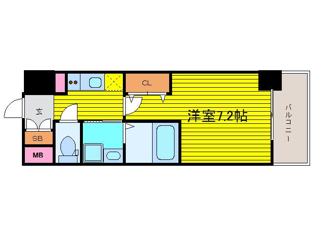 ミュプレ北浜(1K/15階)の間取り写真
