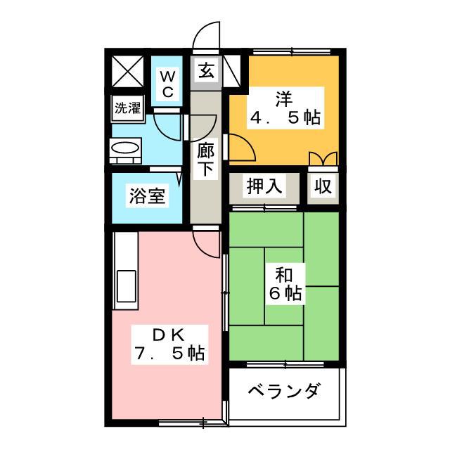 グリーンヒルアドバンス(2DK/3階)の間取り写真