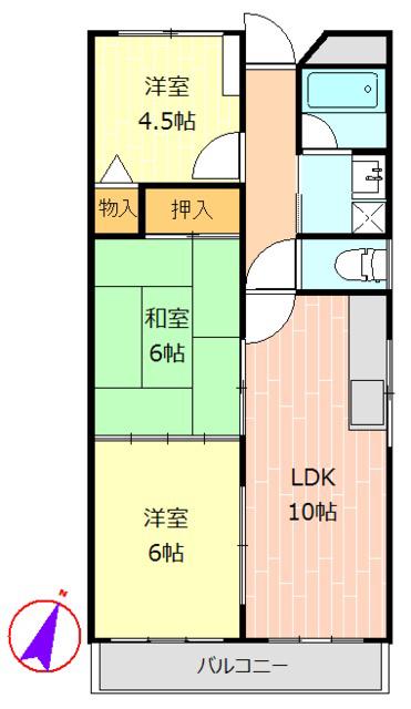 ビックノース 92(3LDK/2階)の間取り写真