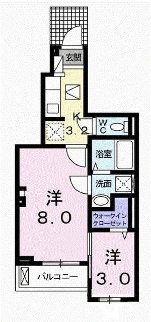 サニーレジデンスII(2K/1階)の間取り写真