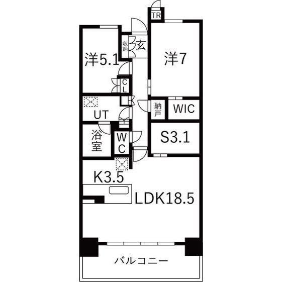 Tステージ赤池マークス(2SLDK/3階)の間取り写真