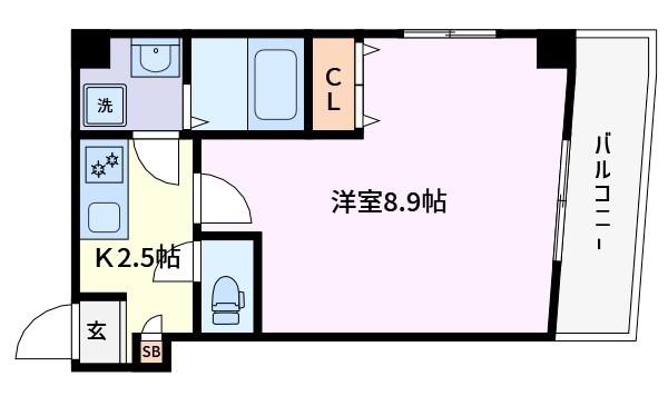 SUNRISE N(1K/4階)の間取り写真