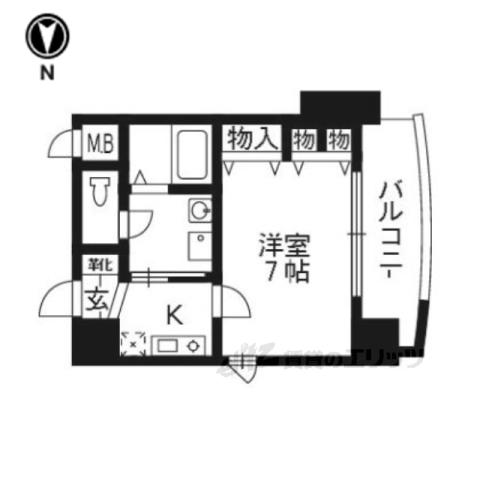 サムティ京都二条1001号(1K/10階)の間取り写真