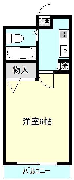 ジュネパレス市川第27(1K/1階)の間取り写真