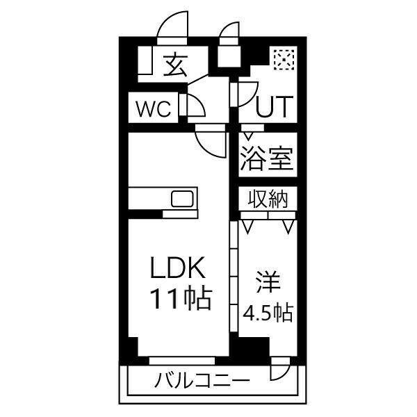 ベラヴィスタ神田(1LDK/1階)の間取り写真