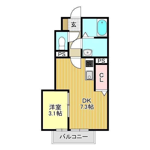 サンコート大場(1DK/1階)の間取り写真