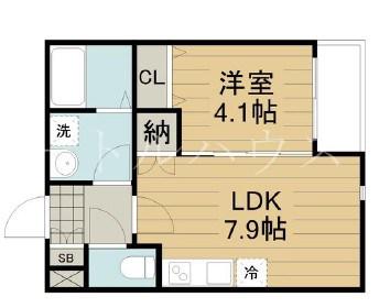 REVITA野崎(1LDK/2階)の間取り写真